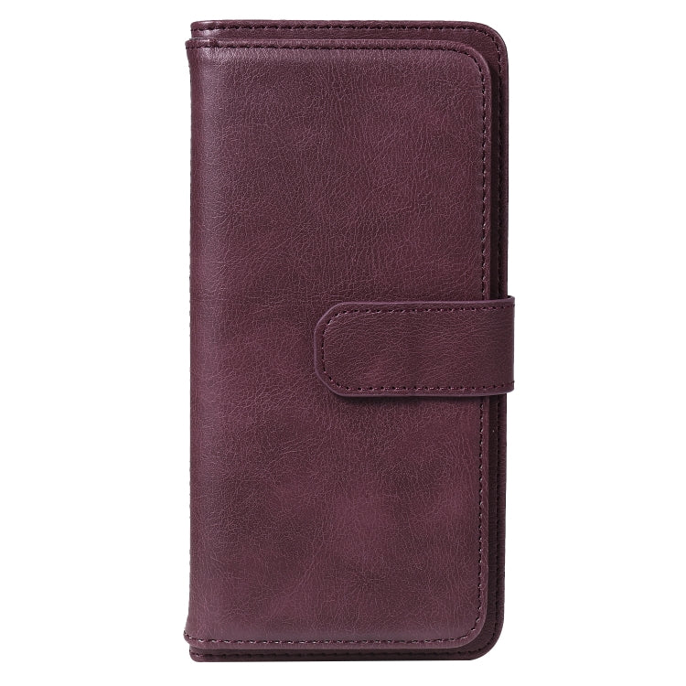 For Xiaomi Redmi 10X 5G / Redmi 10X Pro 5G Multifunctional Magnetic Copper Buckle Horizontal Flip Solid Color Leather Case with 10 Card Slots & Wallet & Holder & Photo Frame