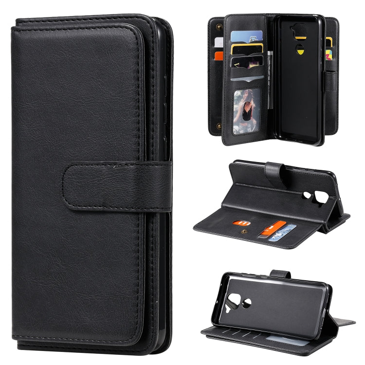 For Xiaomi Redmi Note 9 Multifunctional Magnetic Copper Buckle Horizontal Flip Solid Color Leather Case with 10 Card Slots & Wallet & Holder & Photo Frame