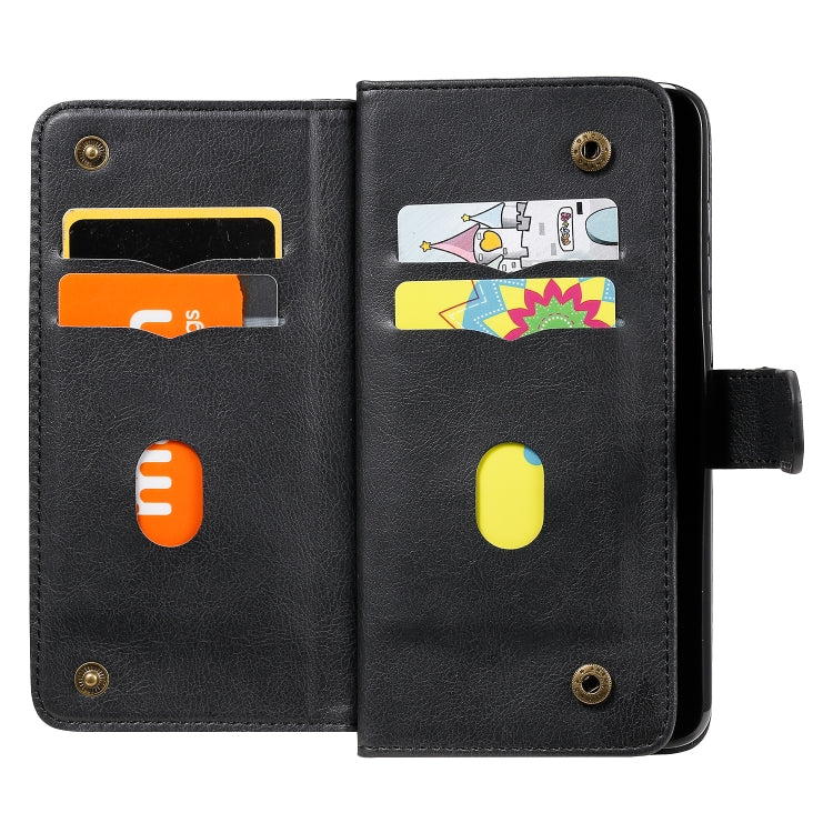 For Xiaomi Redmi Note 9 Multifunctional Magnetic Copper Buckle Horizontal Flip Solid Color Leather Case with 10 Card Slots & Wallet & Holder & Photo Frame