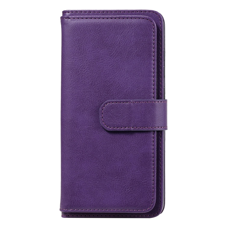 For Xiaomi Redmi Note 9 Multifunctional Magnetic Copper Buckle Horizontal Flip Solid Color Leather Case with 10 Card Slots & Wallet & Holder & Photo Frame