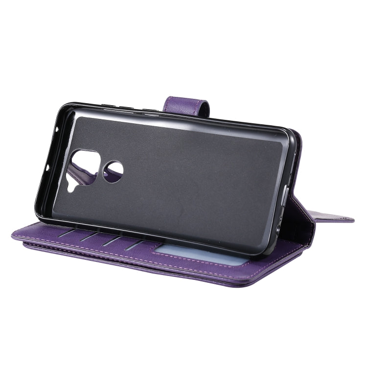 For Xiaomi Redmi Note 9 Multifunctional Magnetic Copper Buckle Horizontal Flip Solid Color Leather Case with 10 Card Slots & Wallet & Holder & Photo Frame