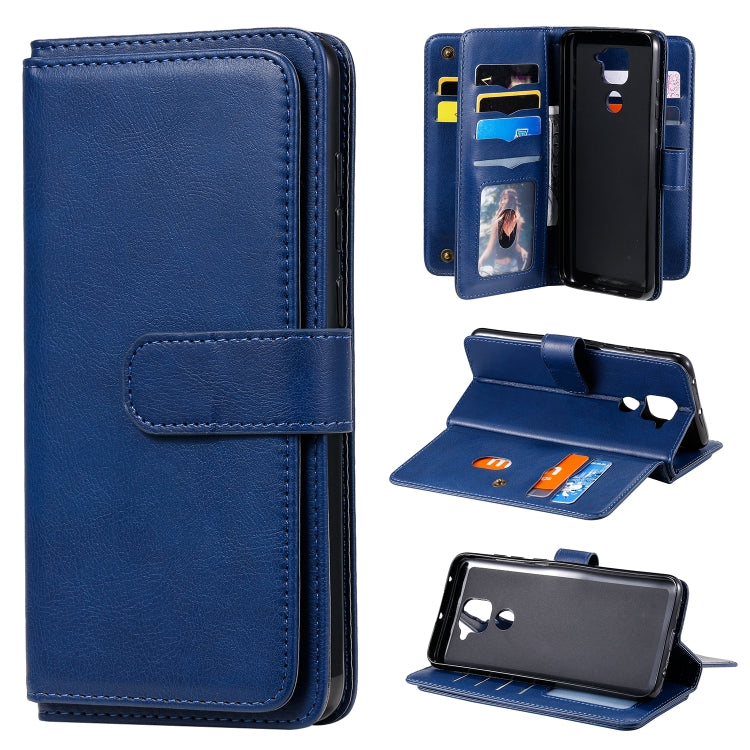 For Xiaomi Redmi Note 9 Multifunctional Magnetic Copper Buckle Horizontal Flip Solid Color Leather Case with 10 Card Slots & Wallet & Holder & Photo Frame