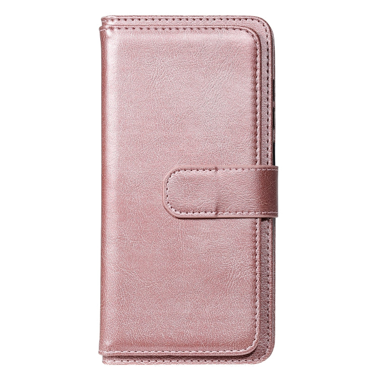 For Xiaomi Redmi Note 9 Multifunctional Magnetic Copper Buckle Horizontal Flip Solid Color Leather Case with 10 Card Slots & Wallet & Holder & Photo Frame