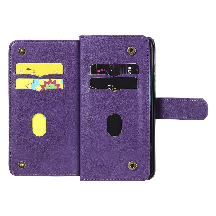 For Xiaomi Redmi Note 8 Pro Multifunctional Magnetic Copper Buckle Horizontal Flip Solid Color Leather Case with 10 Card Slots & Wallet & Holder & Photo Frame