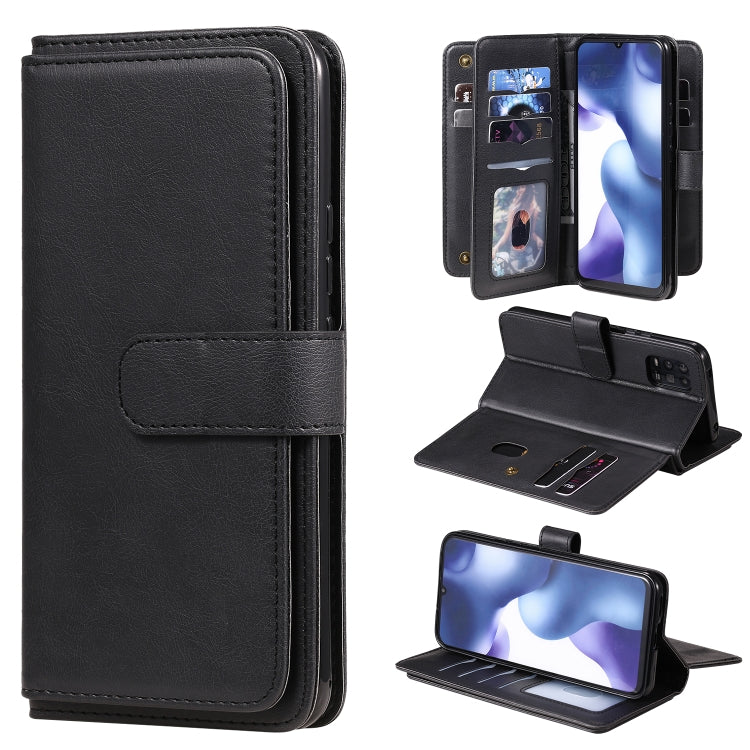 For Xiaomi Mi 10 Lite Multifunctional Magnetic Copper Buckle Horizontal Flip Solid Color Leather Case with 10 Card Slots & Wallet & Holder & Photo Frame