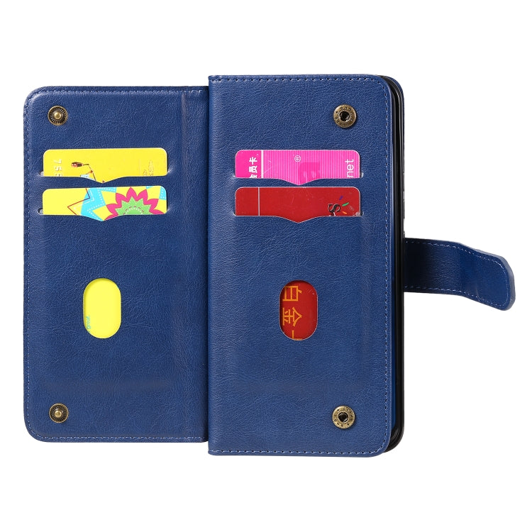 For Xiaomi Mi 10 Lite Multifunctional Magnetic Copper Buckle Horizontal Flip Solid Color Leather Case with 10 Card Slots & Wallet & Holder & Photo Frame