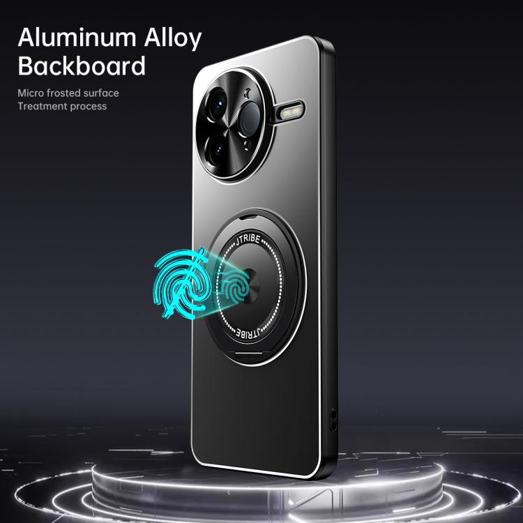 For Redmi K80 Rotating Holder Frosted Metal Phone Case