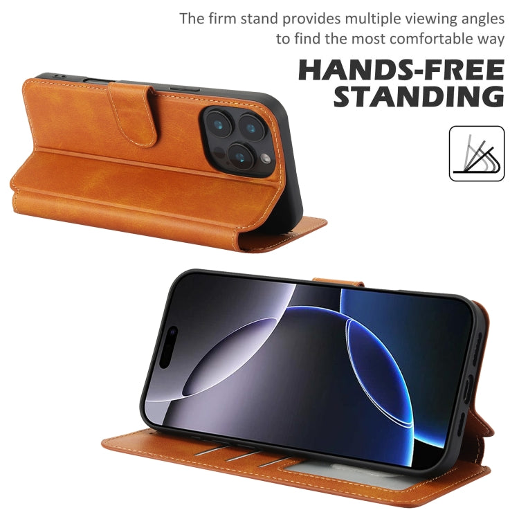 For iPhone 16 Pro Max Shockproof PU + TPU Leather Phone Case