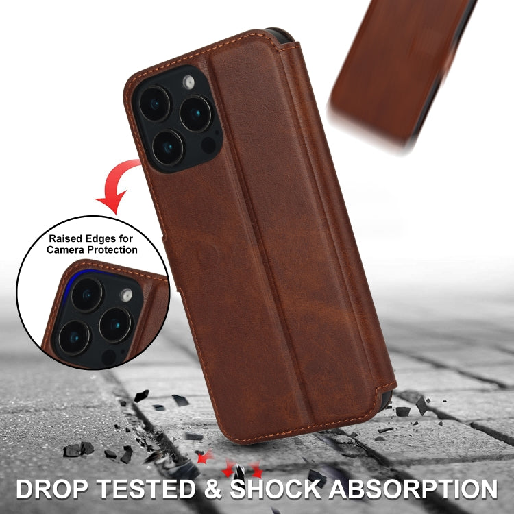 For iPhone 16 Pro Max Shockproof PU + TPU Leather Phone Case