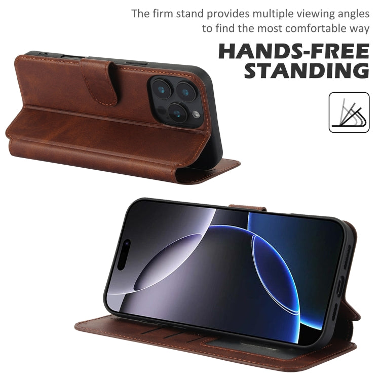 For iPhone 16 Pro Max Shockproof PU + TPU Leather Phone Case