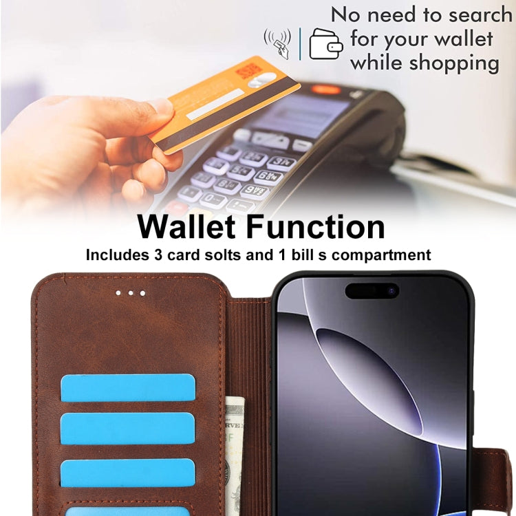 For iPhone 16 Pro Max Shockproof PU + TPU Leather Phone Case