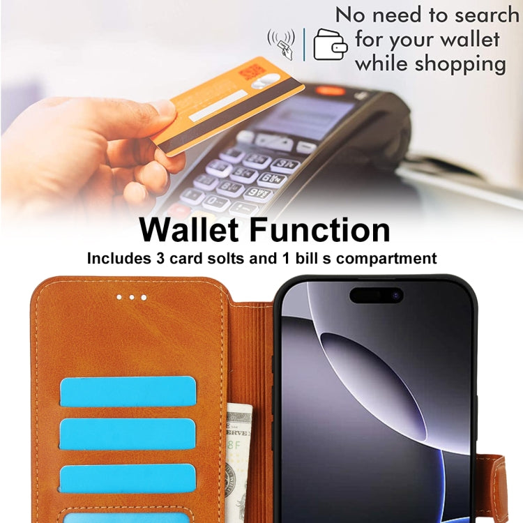 For iPhone 16 Pro Shockproof PU + TPU Leather Phone Case