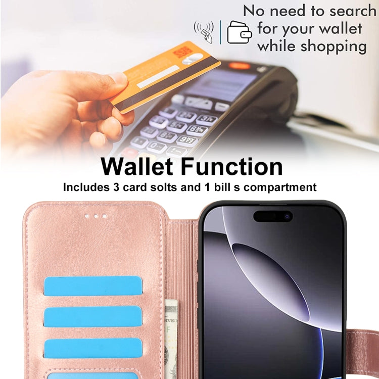 For iPhone 16 Pro Shockproof PU + TPU Leather Phone Case