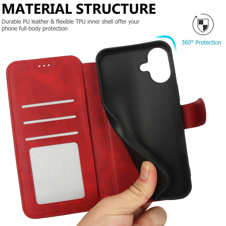 For iPhone 16 Plus Shockproof PU + TPU Leather Phone Case