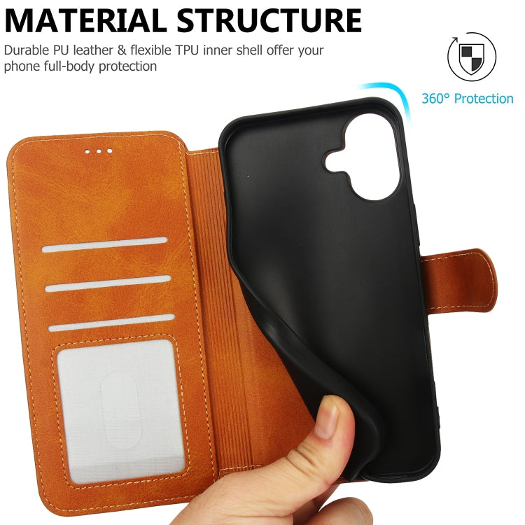 For iPhone 16 Plus Shockproof PU + TPU Leather Phone Case