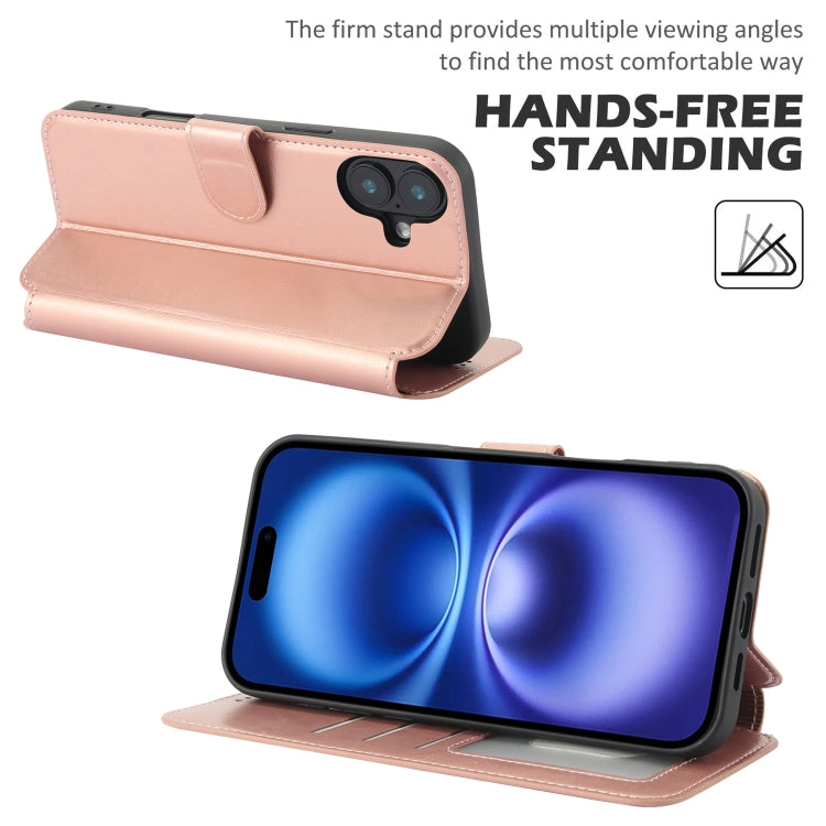 For iPhone 16 Plus Shockproof PU + TPU Leather Phone Case