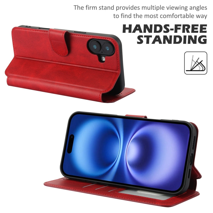 For iPhone 16 Shockproof PU + TPU Leather Phone Case