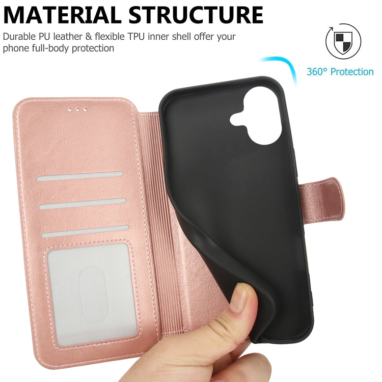 For iPhone 16 Shockproof PU + TPU Leather Phone Case