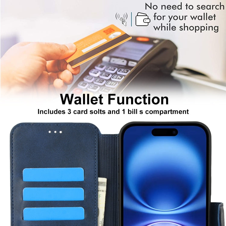 For iPhone 16 Shockproof PU + TPU Leather Phone Case
