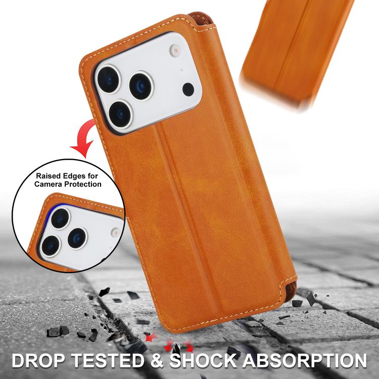 For iPhone 17 Pro Max Shockproof PU + TPU Leather Phone Case