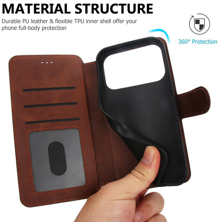For iPhone 17 Pro Max Shockproof PU + TPU Leather Phone Case