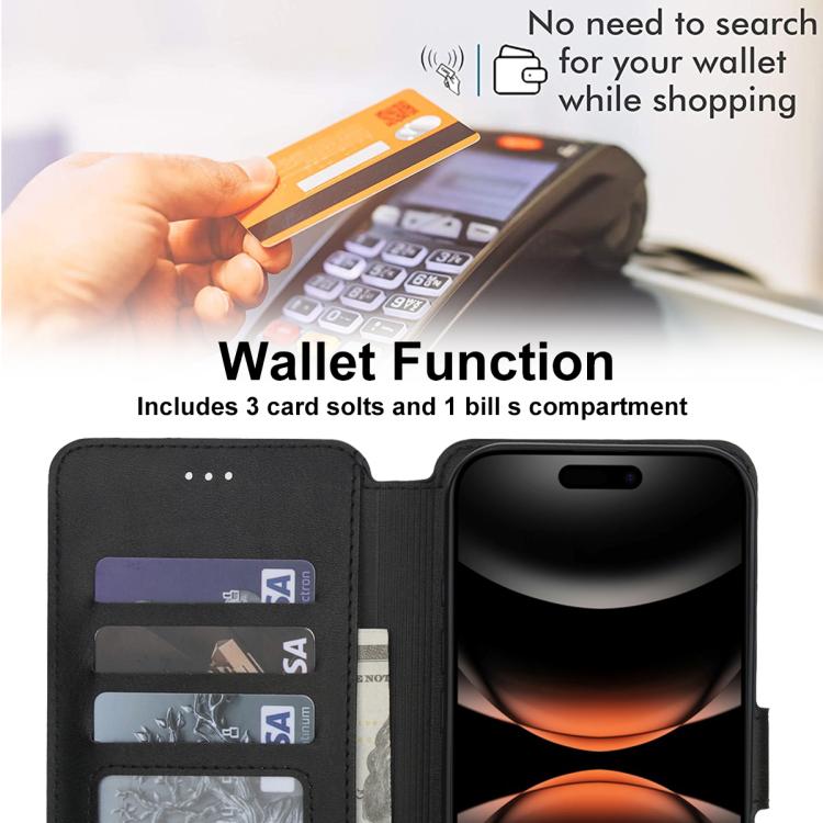 For iPhone 17 Pro Shockproof PU + TPU Leather Phone Case