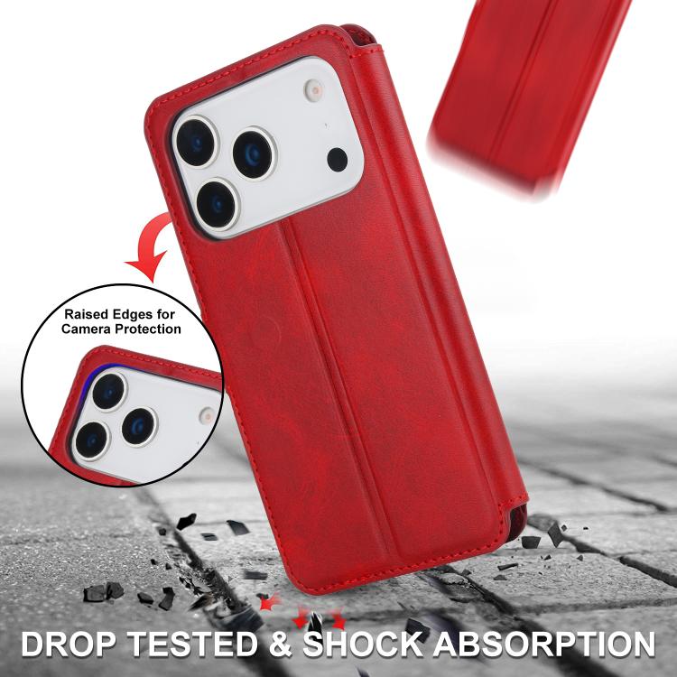 For iPhone 17 Pro Shockproof PU + TPU Leather Phone Case