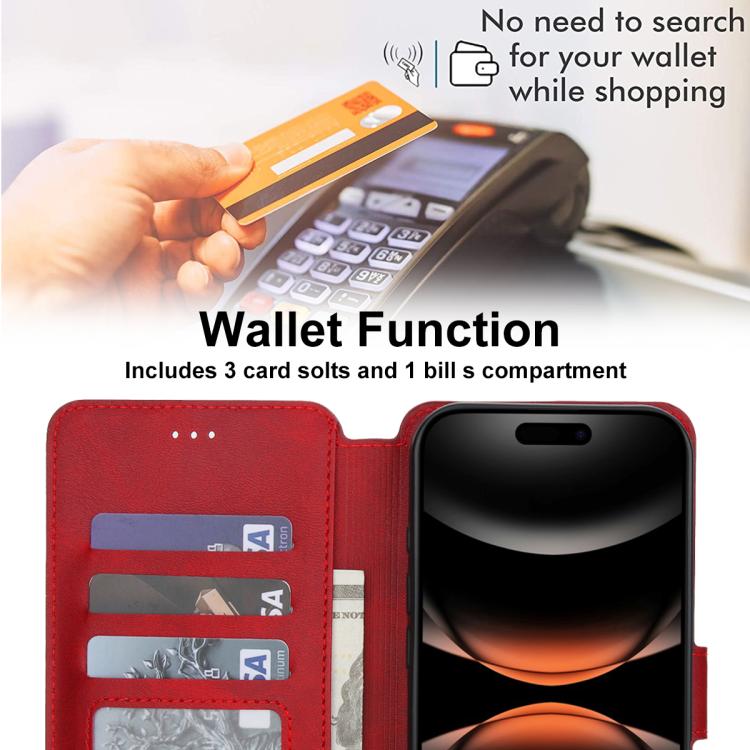 For iPhone 17 Pro Shockproof PU + TPU Leather Phone Case