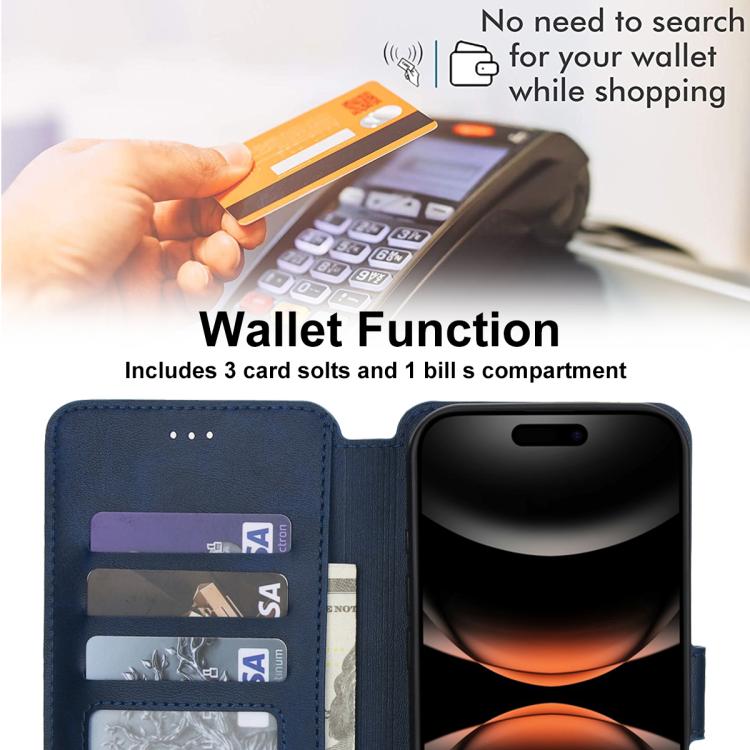 For iPhone 17 Pro Shockproof PU + TPU Leather Phone Case