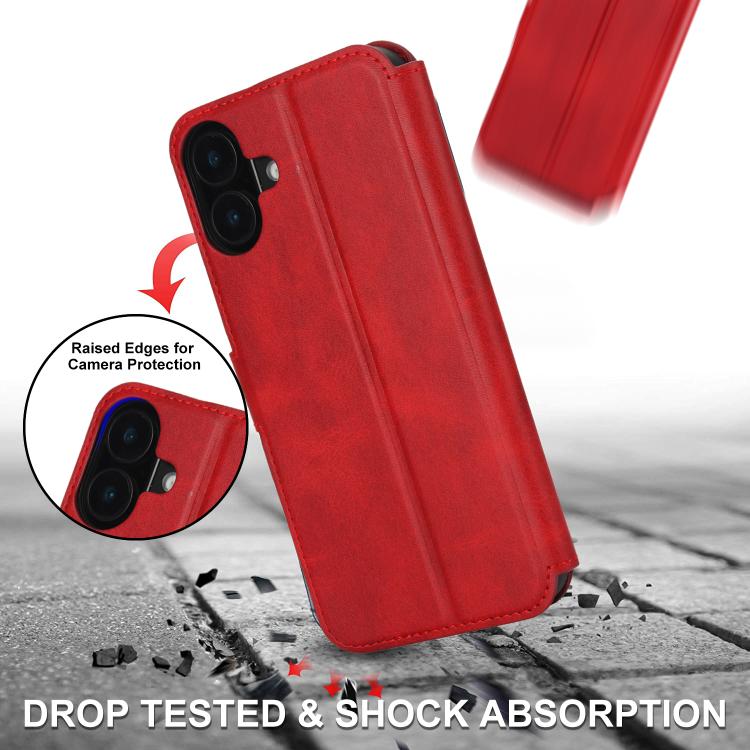 For iPhone 17 Shockproof PU + TPU Leather Phone Case