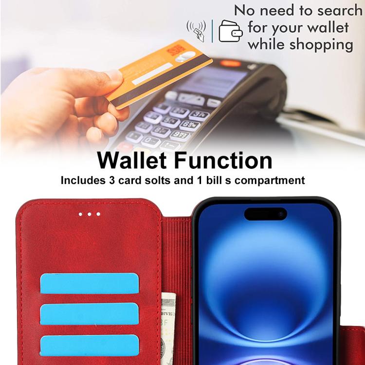 For iPhone 17 Shockproof PU + TPU Leather Phone Case