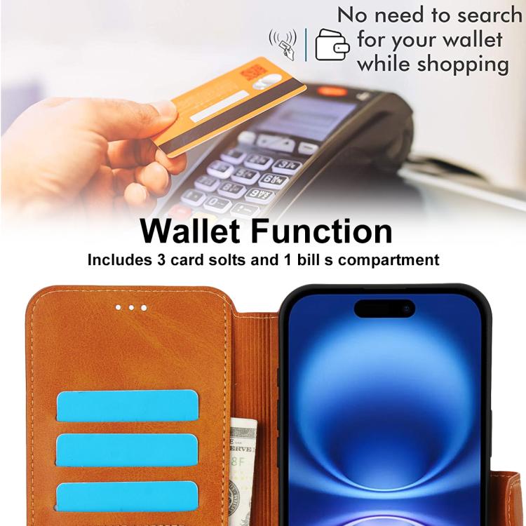 For iPhone 17 Shockproof PU + TPU Leather Phone Case
