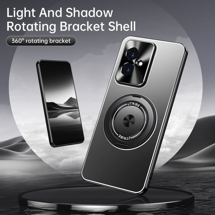 For Honor 100 Pro Rotating Holder Frosted Metal Phone Case