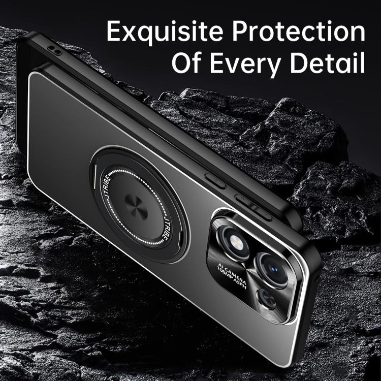 For Honor X70i Rotating Holder Frosted Metal Phone Case