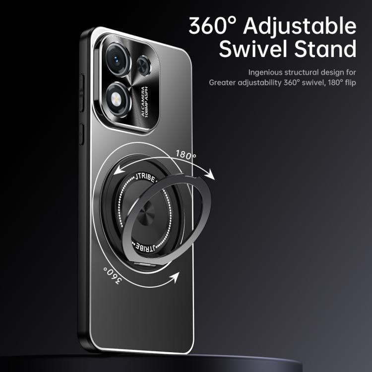 For Honor X70i Rotating Holder Frosted Metal Phone Case