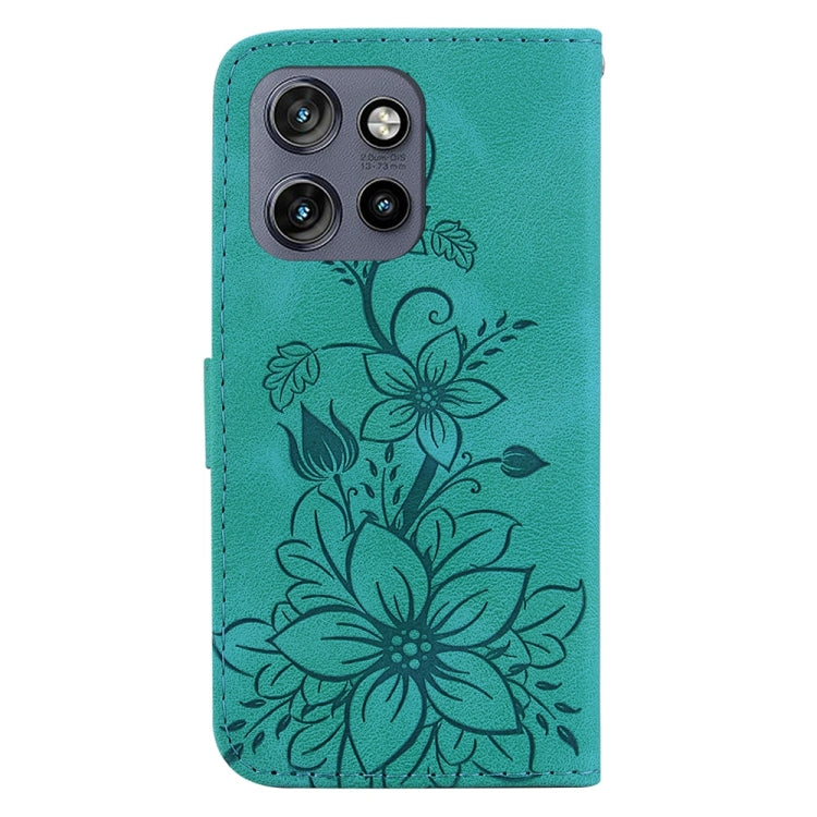For Motorola Edge 50 Neo 5G Global Lily Embossed Leather Phone Case