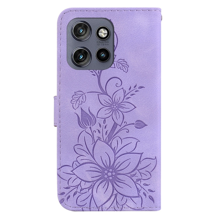For Motorola Edge 50 Neo 5G Global Lily Embossed Leather Phone Case