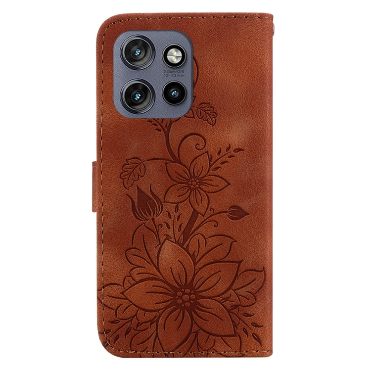 For Motorola Edge 50 Neo 5G Global Lily Embossed Leather Phone Case