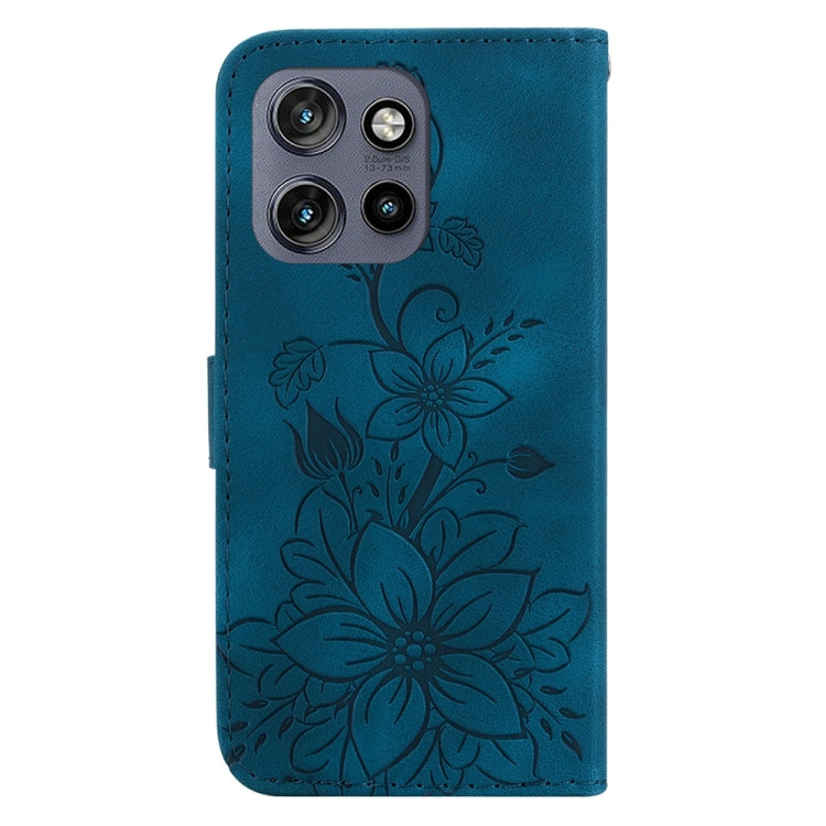 For Motorola Edge 50 Neo 5G Global Lily Embossed Leather Phone Case