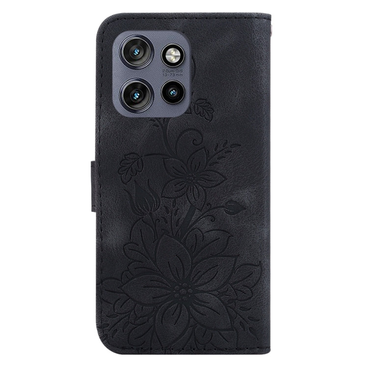 For Motorola Edge 50 Neo 5G Global Lily Embossed Leather Phone Case