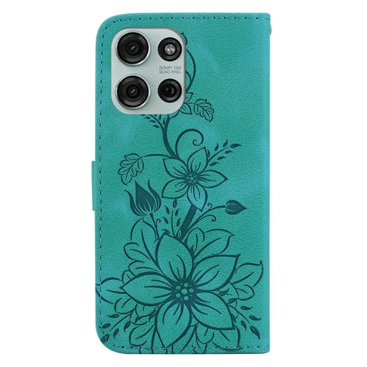 For Motorola Moto G75 5G Lily Embossed Leather Phone Case