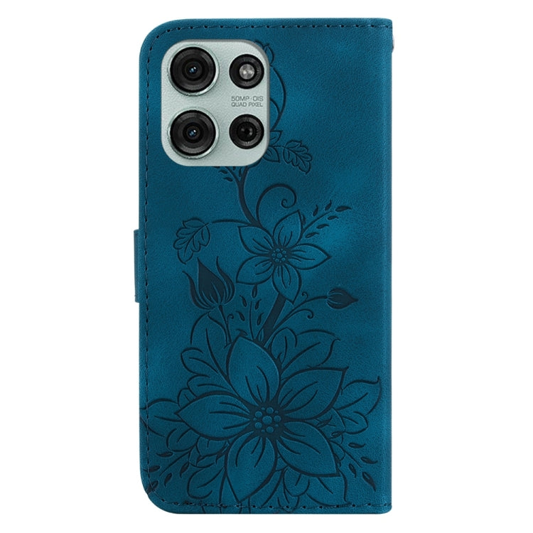 For Motorola Moto G75 5G Lily Embossed Leather Phone Case