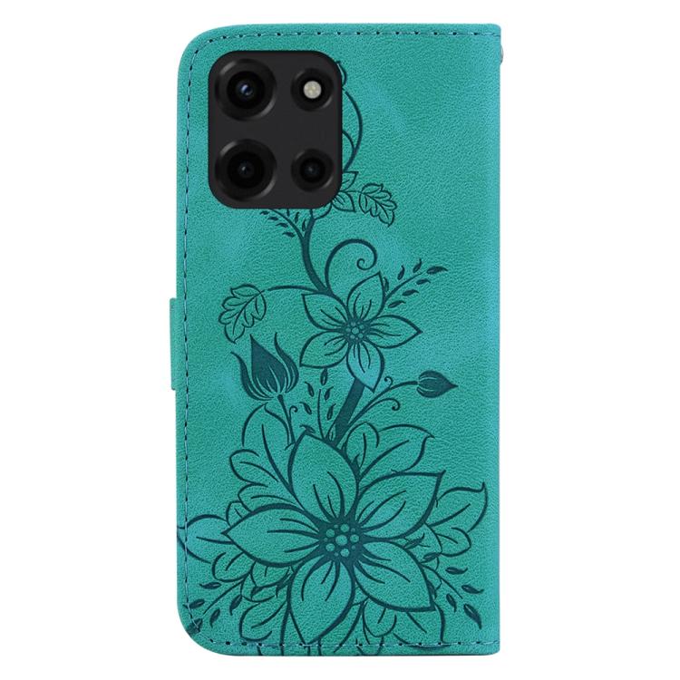 For Motorola Moto G 5G 2025 Lily Embossed Leather Phone Case