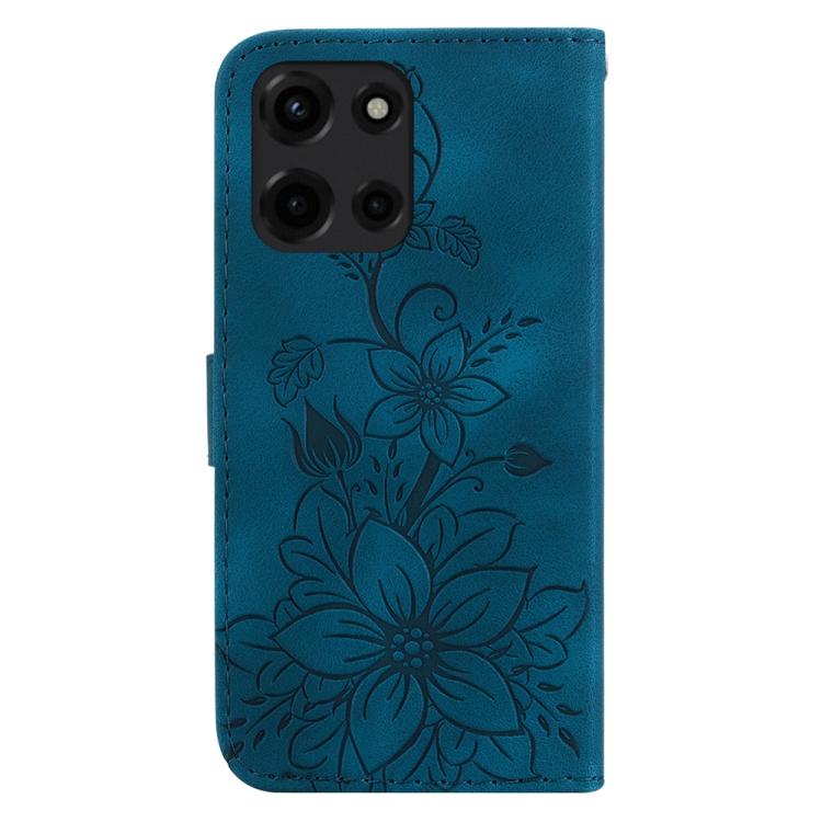 For Motorola Moto G 5G 2025 Lily Embossed Leather Phone Case