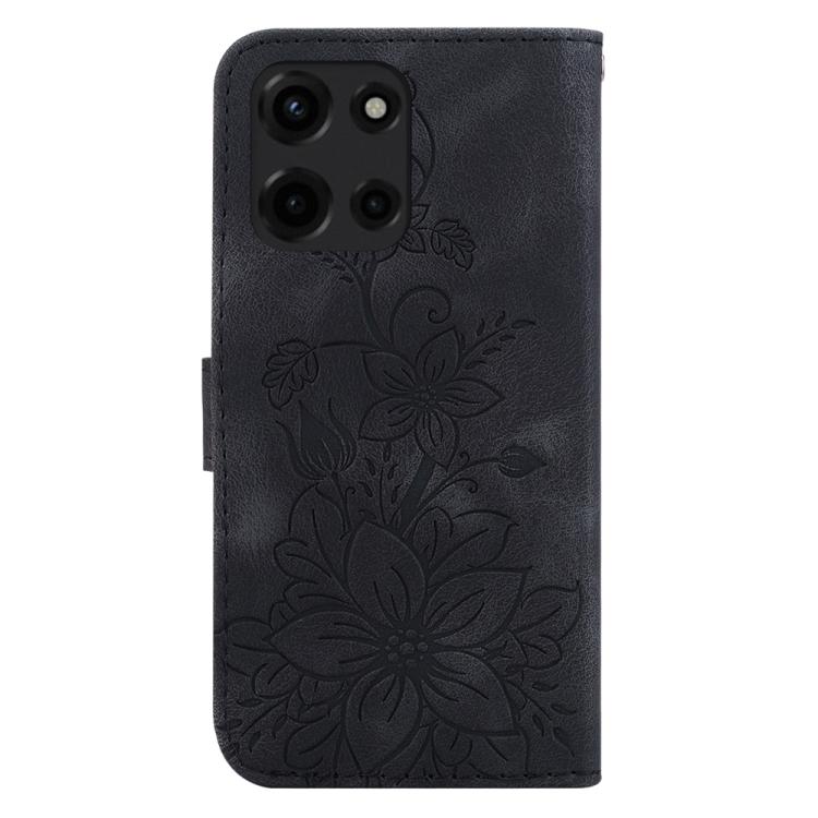 For Motorola Moto G 5G 2025 Lily Embossed Leather Phone Case