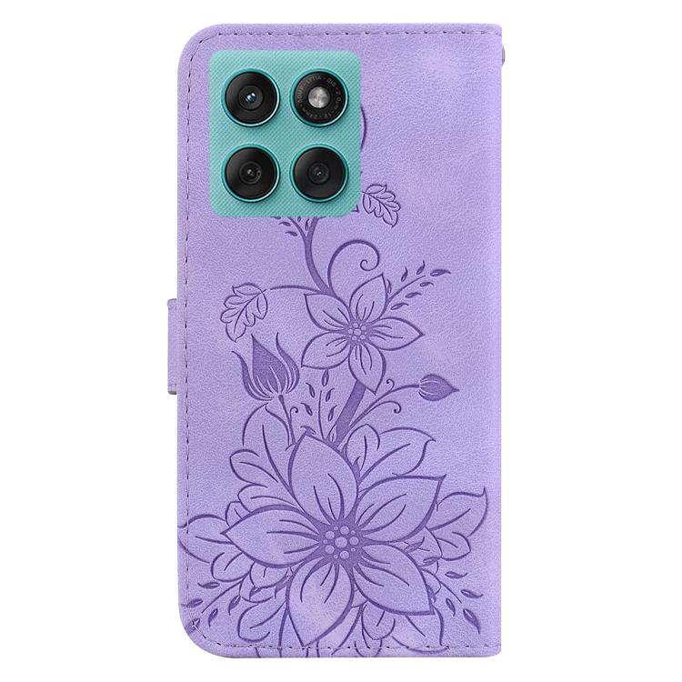 For Motorola Edge 60 Fusion / Edge 5G 2025 Lily Embossed Leather Phone Case