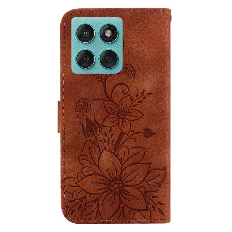 For Motorola Edge 60 Fusion / Edge 5G 2025 Lily Embossed Leather Phone Case