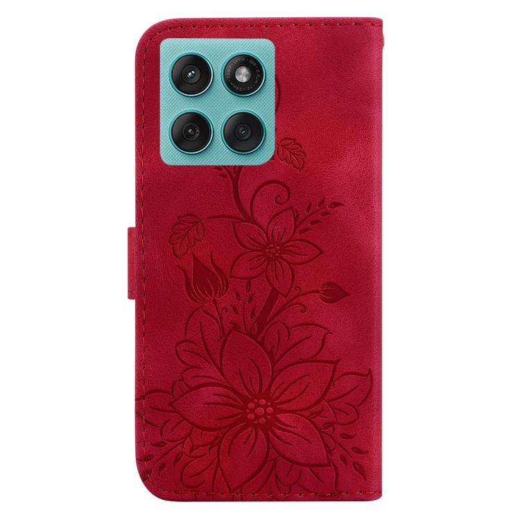 For Motorola Edge 60 Fusion / Edge 5G 2025 Lily Embossed Leather Phone Case