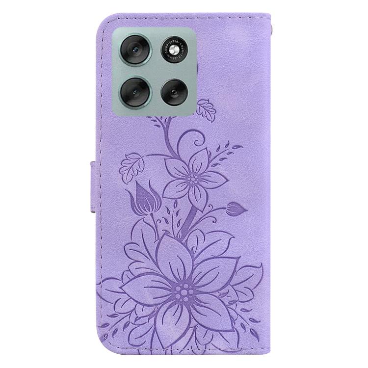 For Motorola Moto G56 5G / G66j 5G / G66y 5G Lily Embossed Leather Phone Case