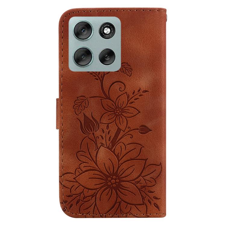 For Motorola Moto G56 5G / G66j 5G / G66y 5G Lily Embossed Leather Phone Case